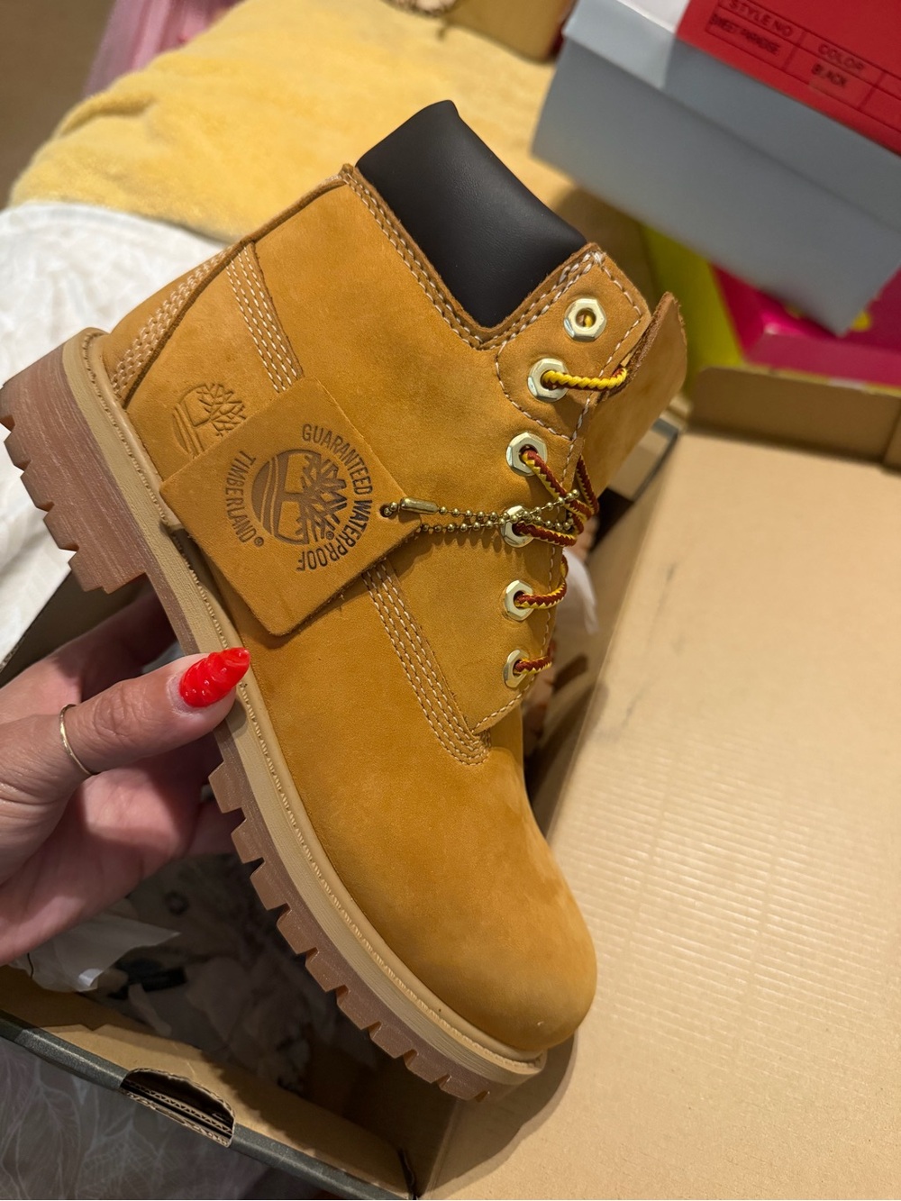 Timberland Tan - Youth Combat wheat nubuc boots